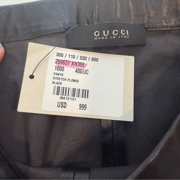 Gucci Y2K Black Stretch Plongé Leather Pants Straight Leg IT40 US4 Tom Ford NWT - Picture 12 of 13